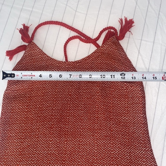 Jaline Women's Red Ana Maria Handwoven Backless A-Line Dress Size S Red - Picture 9 of 12